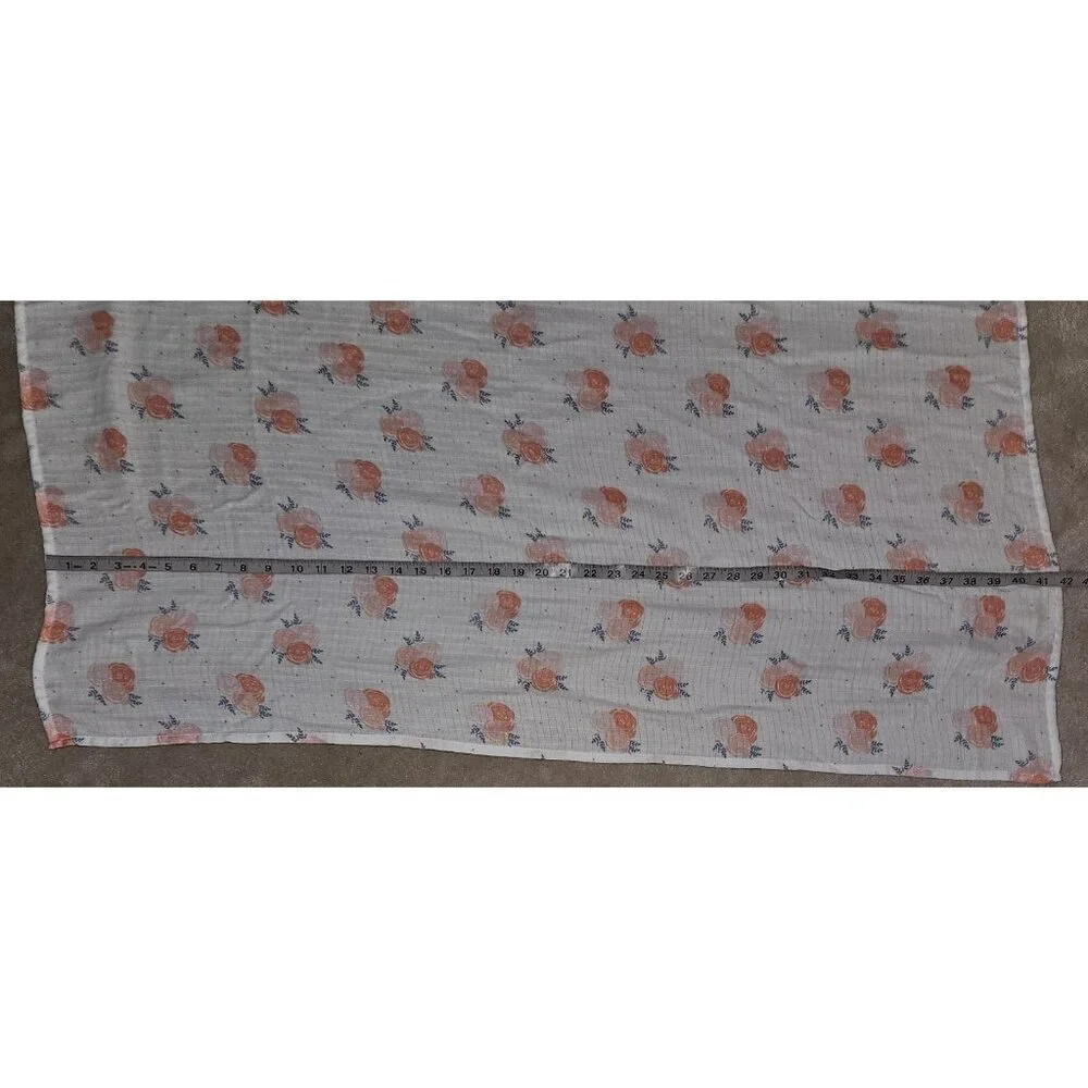 Aden & Anais Ideal Baby Pink White Rose Flower Muslin Swaddle Blanket NEVER USED